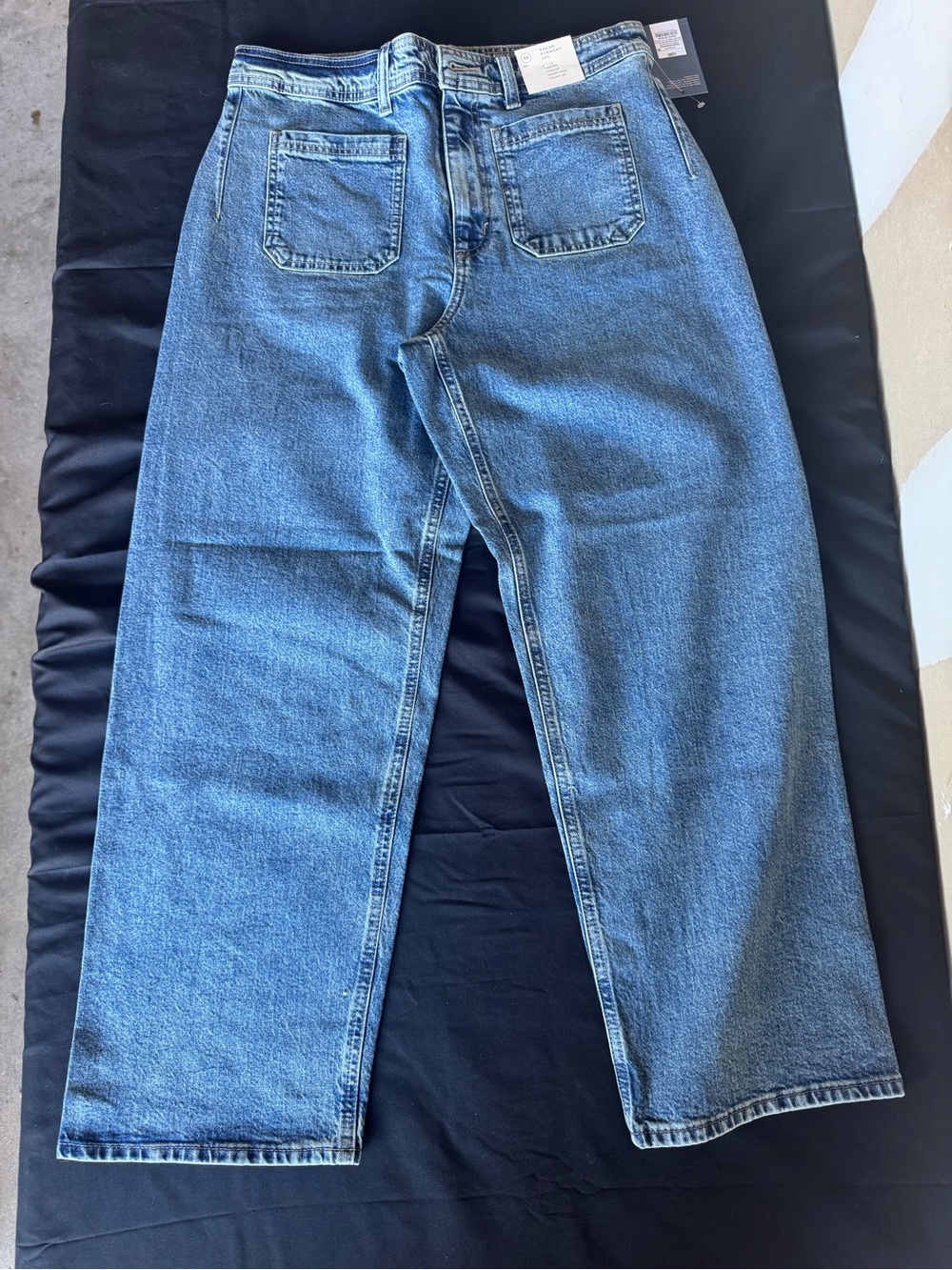Universal Thread Size 10R Sailor Straight Leg High Rise Patch Pocket Jeans NWT